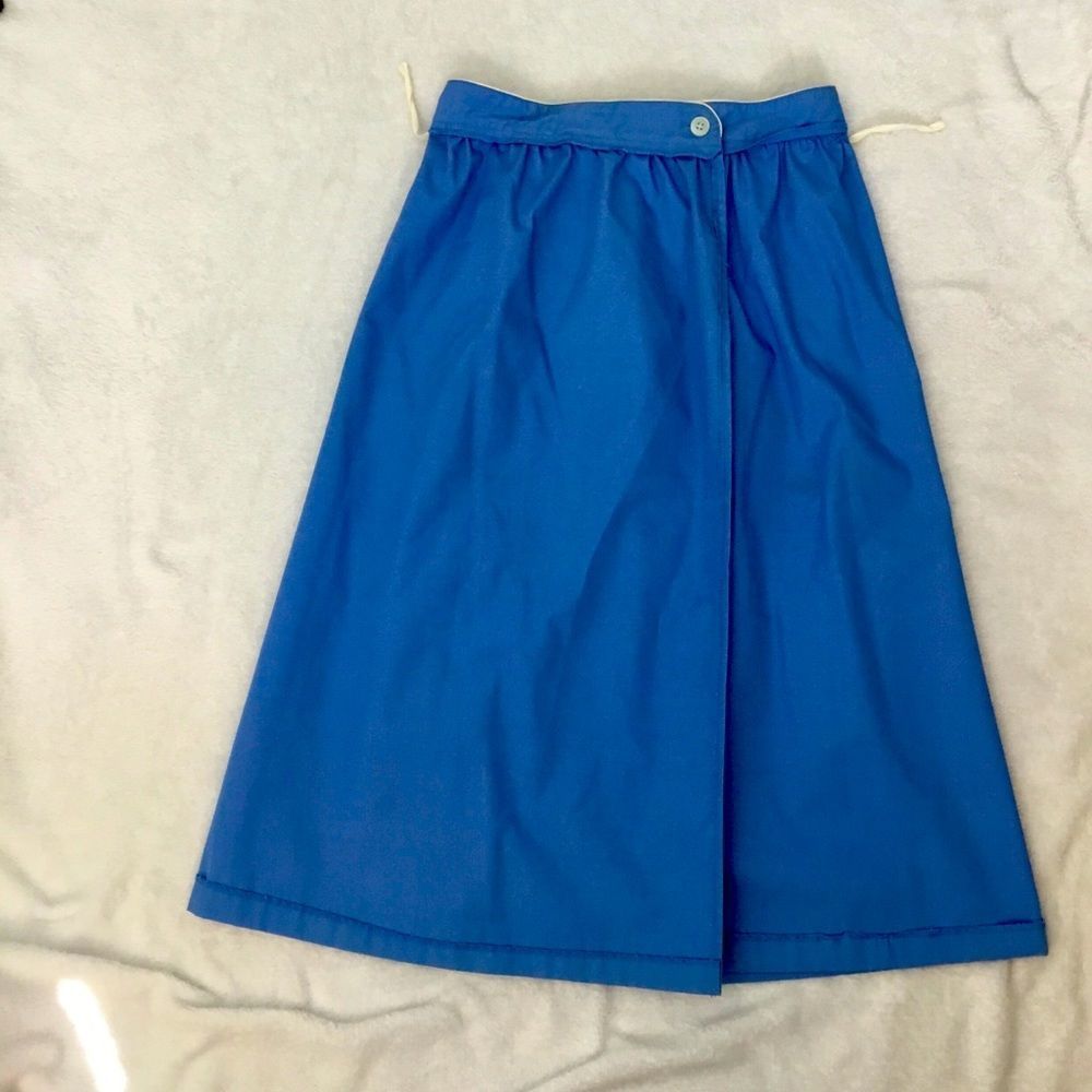 Vintage 80’s Deadstock Charisma Button Wrap Skirt, Blue - Picture 6 of 12